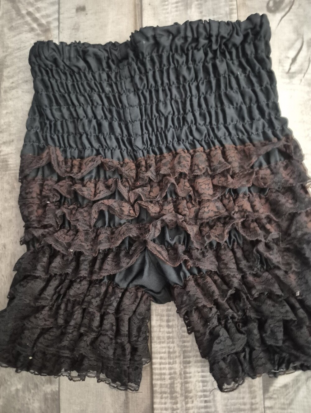 Mar Jac by N Bar J Pin Up Petticoat Ruffle Shorts Lace Bloomers L Vintage 70s
